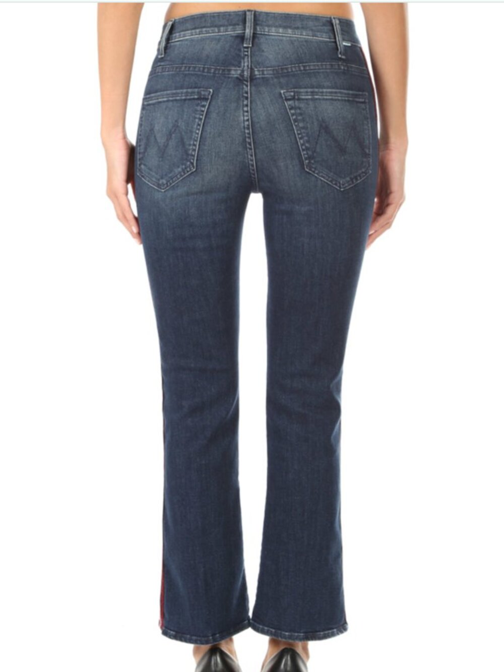 NWT MOTHER The Hustler Ankle Jeans in Here Kitty Kitty Glitter Racer Sz 28 - Picture 2 of 15